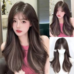 OLACARE Long Body Wave Black Brown Purple Cosplay Wigs Heat Resistant Synthetic Wigs Middle Part Natural Lolita LM Wigs Women