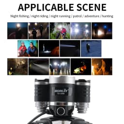 BORUiT 3000LM RJ-3000 LED Headlamp Type-C Rechargeable Headlight Waterproof Fishing Camping Head Torch Lantern