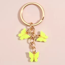 Cute Keychain Colorful Butterfly Key Ring Enamel Flying Animals Key Chains For Women Girls Handbag Accessorie Handmade Jewelry