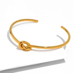 Stainless Steel Bracelets Elegant Trendy Round Circular Open Knot Cuff Bangle For Women Jewelry Goth Temperament Everyday Wear