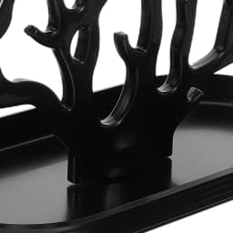 Coral Shape Jewelry Display Stand Plastic Organizer Desktop Earrings Necklaces Rings Holder Black Vertical Design Easy Access