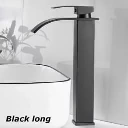 Waterfall Wash Basin Stainless Steel High And Low Faucet Black Hot And Cold Toilet Wash Basin Bathroom