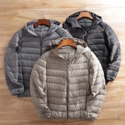 Lightweight Warm down Cotton Jacket Autumn Winter Men's Thin Comfortable Simple Matchable Hooded Cotton Top Men's Outerwear
