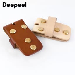 1/2Pcs Deepeel 3.8cm Leather Loop for Men's Waist Belts Cowhide Ring Metal Buckle Pure Copper Rivet Belt Tail Fixing Accessories