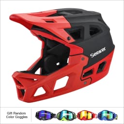 UMUSEEKER Bicycle Full-Face Helmet, Downhill DH Off-Road MTB Helmet, Off-Road Multi-Scenario Universal Breathable Riding Helmet