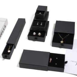 Drawer Style Jewelry Box Multiple-Use Jewelry Packaging Box for Necklace Bracelet Ring Exquisite Jewelry Packaging Box in Black
