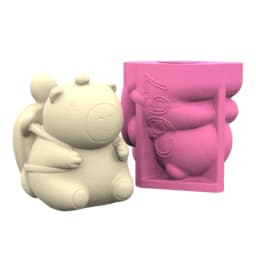 9.5cm Cartoon Capybara Figuries Shaped 3D Silicone Mold Resin Succulent Flower Pots Mold DIY Craft for Home Office Desktop Decor