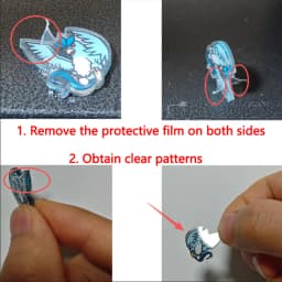 50PCS 3 Types Pocket Monsters Anime Kawaii Double-Decker Acrylic Sheet Collection Cartoon Periphery DIY Phone Case Gift