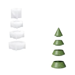 Blooming Stacking Christmas Tree Candle Jar Silicone Molds for Concrete Jesmonite Cement DIY Christmas Craft Gifts