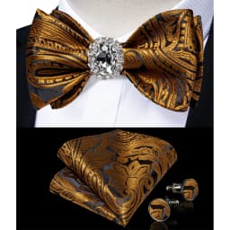 Classic White Selr-tie Bowtie with Ring Pocket Square Cufflinks Set Fashion Solid Men's Bow Tie for Wedding Groom Business Knots