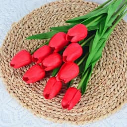 10PCS Artificial Tulip Flower Bouquet Real Touch PE Foam Fake Flower for Wedding Decoration Flowers for Home Garden Decoraive