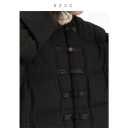 Women's New Chinese Style Goose Down Jacket with Button Detail, 2026 New Model, Made of Real Silk Guanle Crepe Fabric