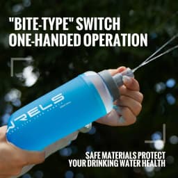 WRELS Water Bottle TPU Folding Soft Flask BPA-Free Collapsible Water Bottle for Hydration Vest Pack Running Hiking Water Bottle