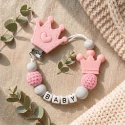 Mittsboy Personalized Pacifier Clip Custom Name Silicone Baby Teether Chain Dinosaur Dummy Holder BPA Free Baby Shower Gift