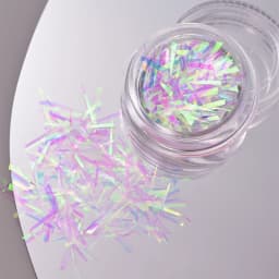 1 Jar Glass Effect Line Nail Sticker Sparkly Irregular Aurora Glass-Paper Nail Art Sequins Laser Iridescent Cellophane Glitter