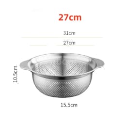 Vegetable washing basin Basket rice washing artifact Fruit filter basin Strainer Kitchen items 304 stainless steel drain basket