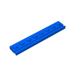 10PCS PLATE 1X8 WITH RAIL Compatible 4510 Plate Modified Self-Locking Bricks Building Blocks Toys Accessories
