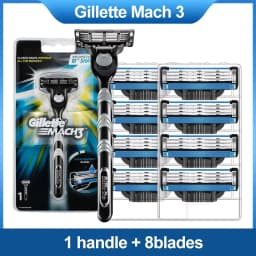 Gillette Mach3 Razor Blade for Men Shaver Refills with Lubrastrip 3 Layers Blades Fast Cutting Face Beard Cartridges 4pcs 8pcs