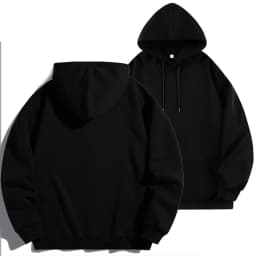 DIY Custom Logo Black Hooded Sweatshirt Pure Cotton Long-Sleeved Pullover Casual Top for Men And Women Autumn Winter Fashion