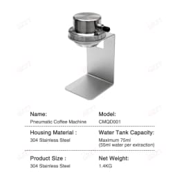 GZZT D001 58mm Manual Pneumatic Coffee Maker Portable Espresso Machine with 1-16 Bar Pressure Gauge for Travel Kits Non-Electric