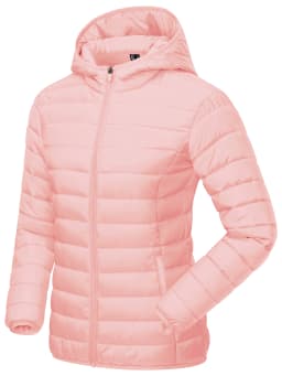 TACVASEN Winter Hooded Puffer Jacket Womens Quilted Warm Coats Casual Windbreaker Waterproof Padded Lightweight Outdoor Outwear