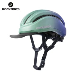 ROCKBROS Cycling Integrated Helmet High Strength 54-60cm Head Circumference Wide Brim Helmet Photochromic Goggles Cycling Helmet