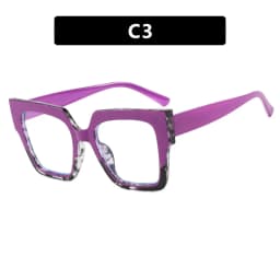 Color Matching Large Frame Cat's Eye Anti-Blue Light Myopia Glasses Frame Fashion Cool Plain Glasses -25~-600