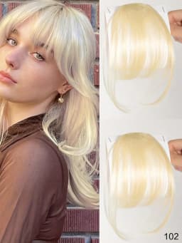 Thin Blunt Bangs Clip-On Synthetic Hair Extension Natural Looking Instant Hairstyle Quick Style Hairpiece Daily & Party