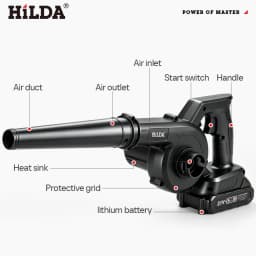 HILDA 21V Wireless Air Blower Vacuum 2-in-1 Wash Blow Dual Function Portable Electric Dust Blower Cleaner For Dust Removal