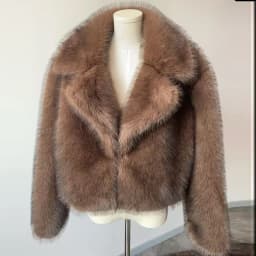 Luxury Faux Fox Fur Cropped Jacket for Women Winter Fluffy Cozy Warm Coats Female Fashion Street Lapel Collar Plush Outerwear