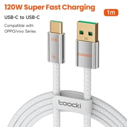 Toocki 120W USB Type C Cable for OPPO Supervooc 2.0 Vivo Super FlashCharge Data Cord Fast Type C Cable for iPhone Xiaomi Samsung