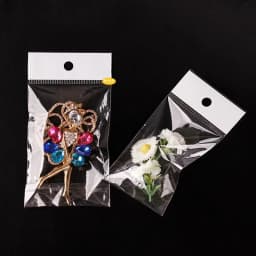 100pcs Transparent Self Sealing Adhesive OPP Plastic Bags with Hang Hole for Jewelry Gift Packing Retail Display Packaging Bag