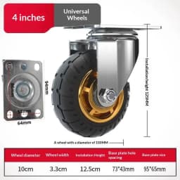 1Pcs Soft Elastic Rubber Caster 3/4 Inches Universal Caster Wheels Profile Castor Wheels With Brakes Floor Marks Silent Casters
