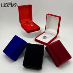 Velvet Jewelry Box For Pendant Display Gift Boxes Jewellery Packaging Storage Box Necklace Holder Pendant Box Storage Case
