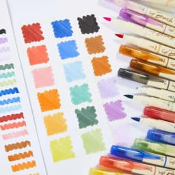 Arts Sign Brush Pen,Dual Tip Soft Brush & Fine TipMarker Felt Tip Water Based Ink Color Pens 18 Assorted Pastel Colors Great