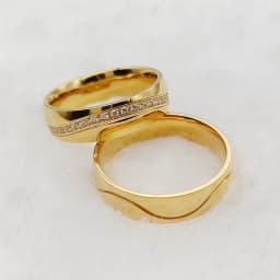 Eternity Promise Couple Wedding Rings For Men And Women Love Bands Alliance Cubic Zirconia 18k Gold Plated Titanium Jewelry
