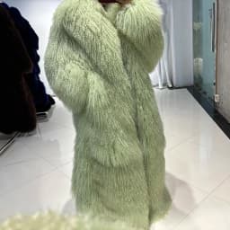 YOLOAgain 135-140cm Floor Length Mongolia Sheep Fur Coat Women Winter Warm Party Long Fur Coat Ladies Overcoat