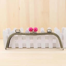 1PCS 26cm Antique Bronze M Shape Embossed Candy Bead Big Metal Purse Frame Bag Kiss Clasp Handle DIY Accessories