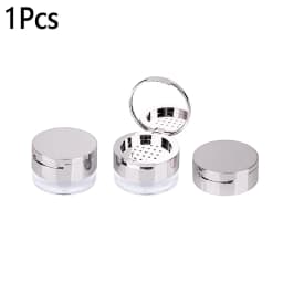 1Pc Mini 6g Portable Cosmetic Flour Plastic Box Empty Loose Flour Pot With Sieve Travel Makeup Jar Sifter Container With Puff