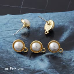 10pcs Pearl Stud Earrings Settings Handmade Roun Hollow Love Heart Earrings Connectors for DIY Jewelry Making Findings