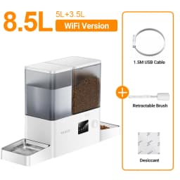 ROJECO 8.5L Automatic Pet Feeder Water Fountain WIFI APP Remote Control Smart Dog 5L Food Dispenser 3.5L Gravity Water Drinker 