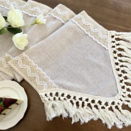 Versatile Table Runner Crochet Macrame Lace Tassels Beige Farmhouse Table Cloth for Dining Room Wedding Handmade Table Decor