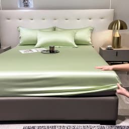 Natural Mulberry Silk Fitted Sheet Mattress Cover Queen King Size Customized Size Luxury High-End Silk Bedding Sheets
