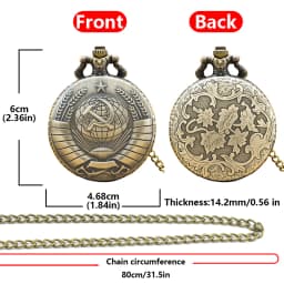 Retro Charm Neutral Fashion Soviet CCCP Quartz Steampunk Pocket Watch Men's and Women's Necklace Pendant Gift