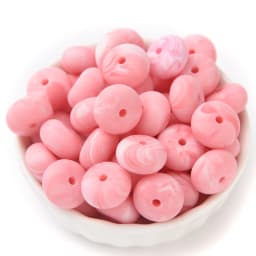 14mm 50Pcs Mini Abacus Silicone Beads Food Grade Saucer Loose Beads for Baby Teether Necklace Pacifier Clip Jewelry Making