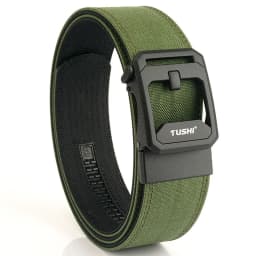 TUSHI Brand 4.3CM Wide Double-layer Reinforced Automatic Buckle Shooting Training Quick Hanging Pistol Mens Belt Nylon Outdoor