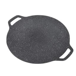 1pc Korean BBQ grill pan Medical stone Coating Non-stick Marble Camping Round Griddle with Handle for Baking,Grill,BBQ