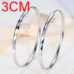 925 Sterling Silver Large Circle Hoop Earrings 3/4/5/6M for Women's Wedding Fine Fashion Jewelry Accessories Party Gifts