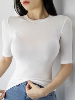 Solid Thin See Through T Shirt Women Cotton Short Sleeve Slim Basic Korean Style Clothes Tee Shirt Femme 2026 Summer Top
