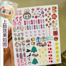 17cm Labubu V1v2 Eye Makeup Color False Eyelash Customization Gorgeous And Exquisite Eye Makeup Stickers Eyelash Stickers